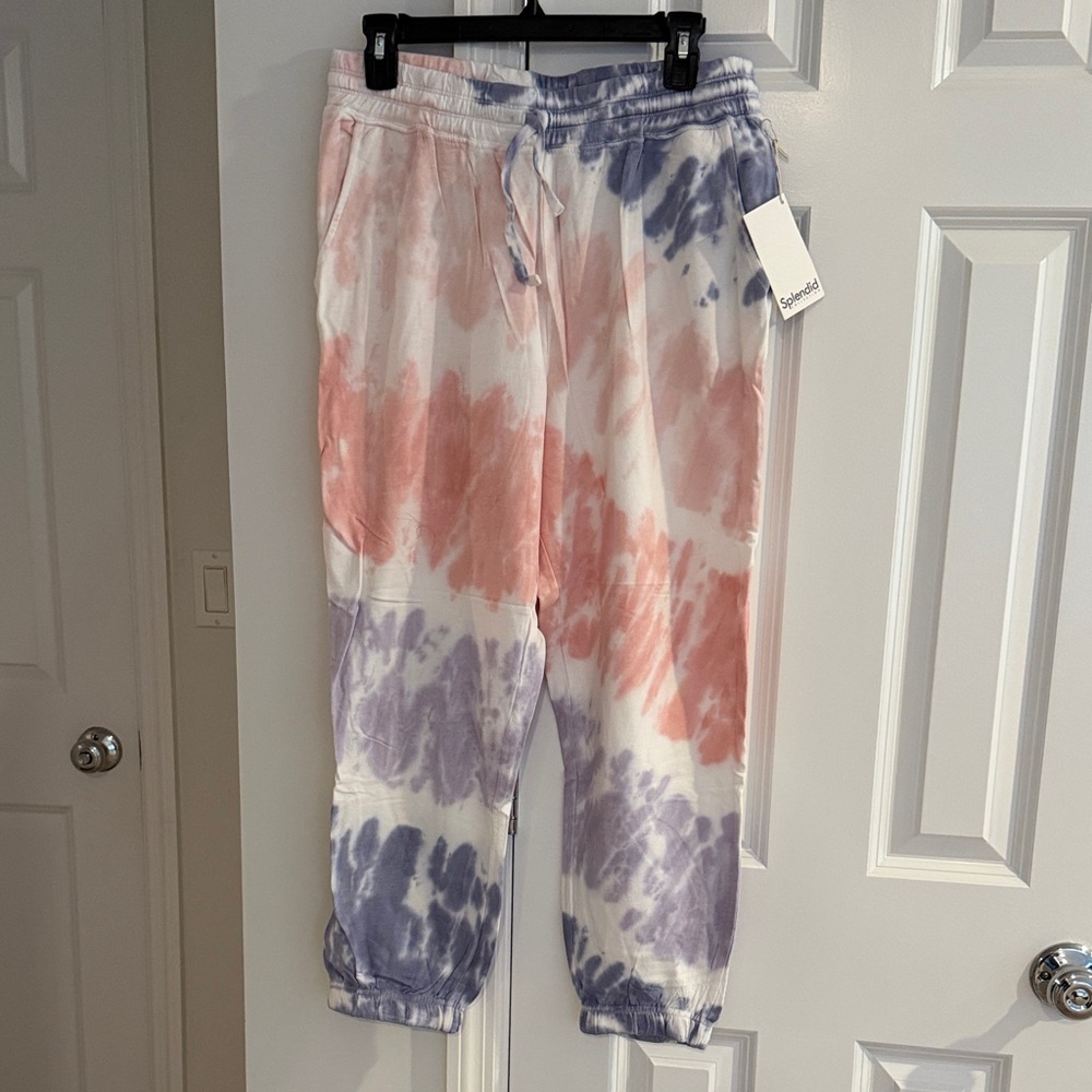 NWT Splendid Tie-Dye Sweatpants - Pink and Purple Size Medium